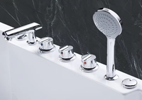 Icegalax Baignoire de luxe autoportante à jets de massage et à bulles d'air Baignoire spa en acrylique pour adultes