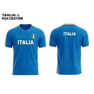 MAZZEO GIOCATTOLI Italia Maillot de football à séchage rapide en polyester bleu Taille L pour garçons - Product Image 1