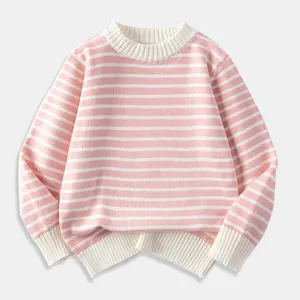 Bonne qualité 2024 nouveaux enfants mode filles vêtements enfants pull rayé