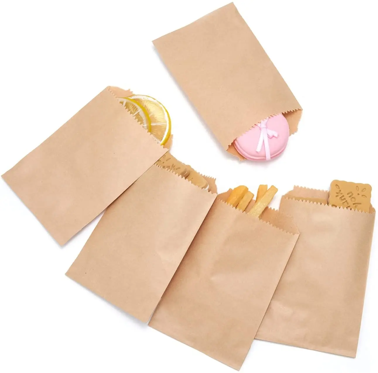 Saco de papel feito sob encomenda, bolsa revestida de papel com 4x6 polegadas para biscoitos, produto comestível, semi-transparente de cera de vidro