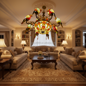 Golden Bay Southeast Asia Retro Style Parrot Design Multi-head Pendant Lamp for LED Gold Body Adjustable Height Lighting - Product Image 2