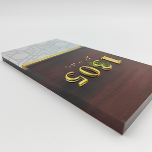 YIYAO-puerta acrílica braille ada para interior, placa de señal de número para habitación de hotel - Product Image 3