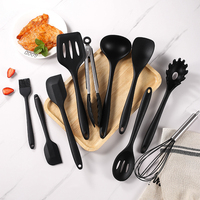 Ensemble de 10 ustensiles de cuisine en silicone de qualité alimentaire écologiques, antiadhésifs, cuillères de cuisine et de pâtisserie, outils de cuisson
