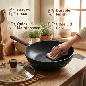 Non-Stick Frying Pan Aluminum Alloy Double Layer Bottom Easy Cleaning Household Cookware Gas Stove Universal Flat Base - Product Image 1