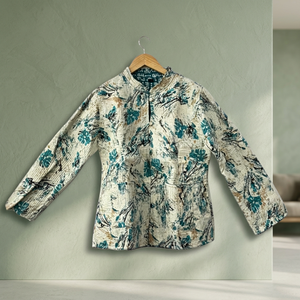 Blusón Floral Hecho a Mano, Acolchado de Algodón, con Forro de Seda y Exterior de PU Transpirable, Estampado en Lona, para Otoño/Invierno, Superventas - Product Image 3