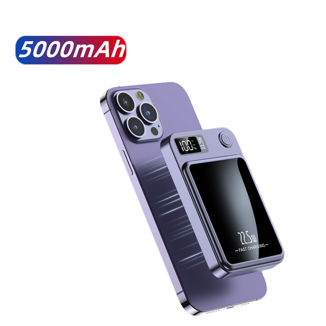 OEM 10000mah Battery Pack Portable 5000mAh Slim Mini Fast Charger 15W Wireless Charger Magnetic Power Bank