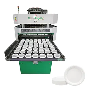 Fiambrera Biodegradable desechable de caña de azúcar, taza de moldeo de pulpa, vajilla, máquina de fabricación de placas de papel, línea de producción