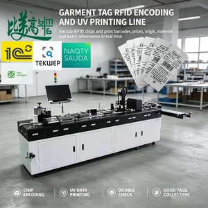 Imprimante UV haute vitesse pour étiquettes de vêtements, codes-barres et synchronisation des informations des puces RFID avec alimentation automatique et rejet des défauts - Product Image 1