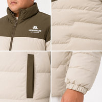 Chaqueta de plumón acolchada tejida para hombre, cuello alto, cremallera completa, bolsillos, cálida para invierno, informal, tallas grandes, extragrandes 6XL 7XL