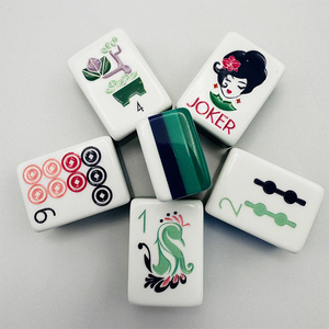 Jeu de Mahjong Américain Oh My, 160 tuiles personnalisées, haute qualité, moderne, tropical, en bambou, en acrylique sculpté, pour casino et jeux d'argent - Product Image 3