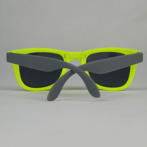 Gafas de Sol de espejo de diseñador al por mayor MARCO DE PC plegable protección UV400 certificado CE negro fluorescente verde amarillo púrpura - Product Image 6