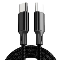 Câble de charge rapide USB-C vers USB-C 60W PD 3A avec blindage en nylon tressé pour appareils iOS comme iPhone 14 15 16 17 18 Pro Max