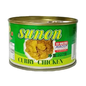 Sortie d'usine viande en conserve nourriture en conserve viande de poulet curry 227g poulet au curry en conserve