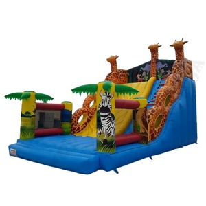 Château gonflable d'extérieur en gros avec modèle d'animaux de la ferme pour événements de <span class=keywords><strong>jardin</strong></span> <span class=keywords><strong>et</strong></span> <span class=keywords><strong>parc</strong></span> d'attractions pour enfants avec toboggan gonflable - Product Image 1