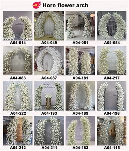 SMOOTH Wedding Events Party Decorative White Horn Flower Arch With Metal <b>Stand</b> - Product Image 6