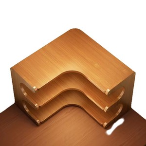 Multi Layer Corner <b>Storage</b> <b>Rack</b> 2 Tier <b>Wood</b> Office Organizer Standing Type Durable - Product Image 5