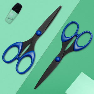 Yangjiang Office Scissors Blue Stainless Steel Straight Head Home Use Paper Cutting Scissors Bulk Specification - Product Image 2
