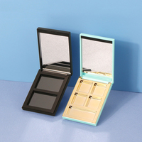 Magnétique 4 couleurs 2 couleurs rectangle carré avec miroir flip cap maquillage blush paillettes cas fard à paupières palette conteneur emballage