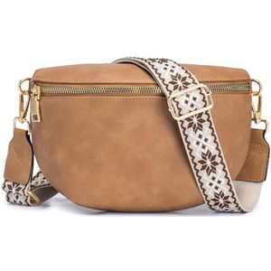Sacs tendance pour femmes à porter en bandoulière - Grande capacité, sac <span class=keywords><strong>banane</strong></span> en cuir vegan souple, sangle large réglable et amovible, fermeture éclair, RFID - Product Image 2