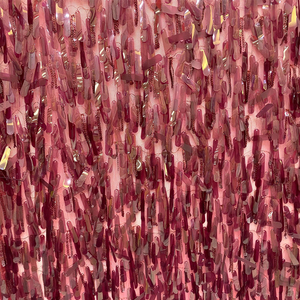 Vestido informal de gama alta, 40mm, semilla de melón, tira larga, tela bordada con borlas de lentejuelas plateadas - Product Image 3