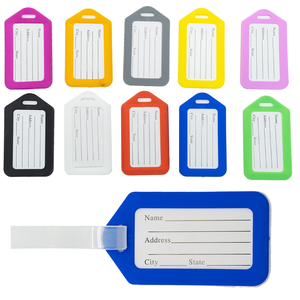 Étiquette de bagage en PVC personnalisable avec motifs animaux, couleur et logo sur mesure, étiquette vierge fabriquée en usine pour valise de voyage - Product Image 1