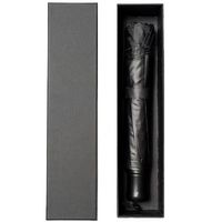 Boîte à parapluie carrée avec logo personnalisé, emballage cadeau portable haut de gamme réutilisable avec couverture en carton noir longue gaufrée et enduite de protection UV