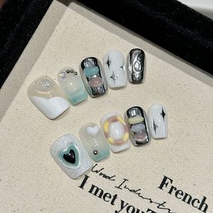 Diseño de <span class=keywords><strong>Uñas</strong></span> Postizas de Lujo Reutilizables con Estampado, Colección 1-100, <span class=keywords><strong>Uñas</strong></span> Acrílicas <span class=keywords><strong>Cortas</strong></span> Personalizadas, <span class=keywords><strong>Uñas</strong></span> Artificiales para Mujer - Product Image 5