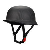 Casque demi-coque rétro en fibre de carbone - Casque de moto respirant et léger