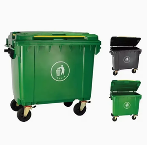 Hot bán 660L công nghiệp tái chế Bin, ngoài trời bánh Thùng rác có thể có nắp đậy, Nhựa Lớn Thùng rác container - Product Image 6