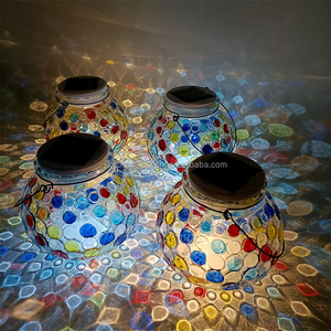 Colgante <span class=keywords><strong>Solar</strong></span> Led Hada Cadena de cobre Luces multicolores Botella agrietada al aire libre Bola de cristal Jardín Lámpara de guirnalda recargable - Product Image 2