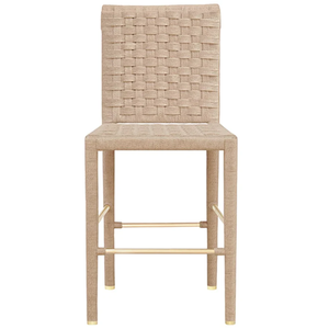 Tabouret de bar Burbank en osier/rotin/canne, brun naturel, durable, pour bar à domicile et salle à manger - Product Image 1