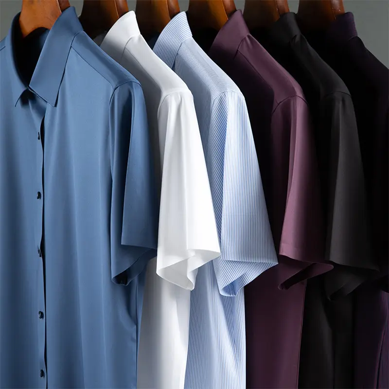 T-127 Hot Selling Fashion Men T Shirt High Quality Anti-wrinkle Designer White Shirt For Men
