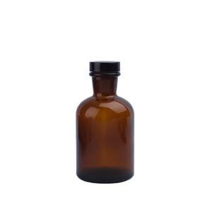 Botella difusora de vidrio ámbar vacía de 125ml, 4oz, para fragancias, botellas de aceites esenciales, regalos de baño para el hogar con tapón, palo difusor - Product Image 1