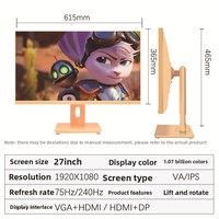 Moniteur de bureau professionnel LED IPS 27 pouces, haute définition, protection des yeux, interface orange, angle de vision de 178°, fréquence de rafraîchissement de 240 Hz