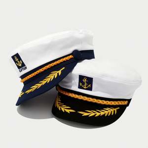 Anchor <b>Hat</b> White <b>Navy</b> Beret Cap Men Women Embroidery Uniform Outdoor Captain <b>Hat</b> - Product Image 1