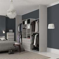 Prima Armoires de luxe en bois sur mesure Combinaison de meubles en bois Chambre à coucher moderne Porte en verre Promenade dans le placard Armoire
