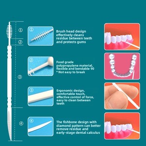 200 pezzi eco-friendly per uso alimentare flessibile spazzolino da denti interdentale rimuove batteri profondi 6 colori per famiglie campeggio Hotel - Product Image 3
