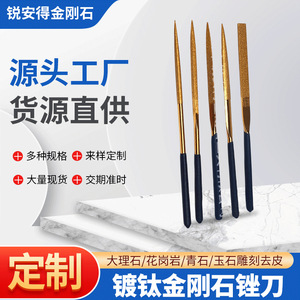 Electroplated Alloy File 3x140 Flat Triangular Round Assorted Titanium Plated Diamond <b>Abrasive</b> <b>Tool</b> For Stainless Steel - Product Image 3