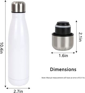 Bouteille d'eau isotherme sous vide en acier inoxydable à double paroi, à goulot étroit, 500 ml, personnalisable, 17 oz, pour le sport, avec revêtement en caoutchouc, pour le yoga, vente en gros - Product Image 2