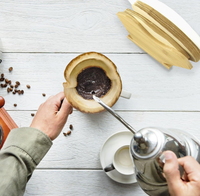 Support en bois noir pour filtres à café et distributeur de serviettes avec porte-mouchoirs pour accessoires de cuisine et de cérémonie du thé