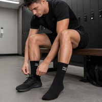Chaussettes de sport personnalisées unisexes en coton de haute qualité, blanches, noires, grises, pour hommes et femmes, avec coussinets, pour l'entraînement et le sport