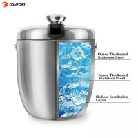 Meilleures ventes - Glacière à vin isotherme à double paroi personnalisée de 3 L en acier inoxydable avec couvercle