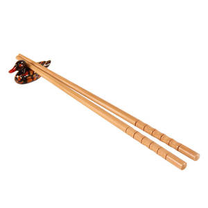 Palillos de bambú natural, juego de 10 pares, antideslizantes, con punta caliente, estilo japonés, de madera maciza, fáciles de usar - Product Image 5