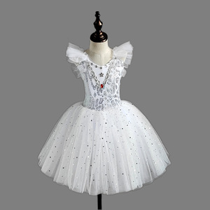 Maillot de Ballet con Lentejuelas Brillantes para Niñas, Vestido Maxi de Tul Rosa y Azul para Fiesta de <span class=keywords><strong>Navidad</strong></span>, Disfraz para Competencia de Danza Lírica Infantil - Product Image 3