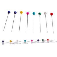 Tête de fleuriste à tête ronde en verre multicolore Corsage droit Kit de couture pour fleuriste Broche à tricoter Coussin en tissu plastique
