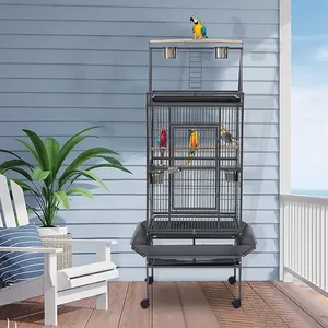 Jaula de Lujo de Gran Espacio para Loros y Guacamayos - Jaula Móvil de Vuelo con Divisor de Cría y Villa Duradera de Alambre de Hierro para Mascotas - Product Image 4