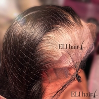 Pelucas de Cabello Humano Brasileño Virgen, Completas y sin Pegamento, con Frente de Encaje Transparente HD, Pelucas de Cabello Humano Natural para Mujeres Negras