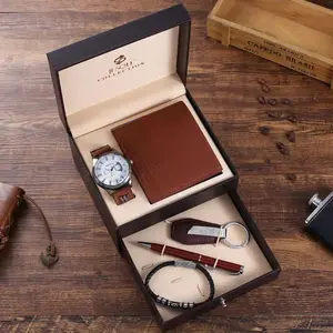 ของขวัญวันวาเลนไทน์2022แฟชั่นสไตล์หรูหรานาฬิกาชุดของขวัญ5 In 1นาฬิกาพวงกุญแจปากกากระเป๋าสตางค์ชุดสำหรับผู้ชาย