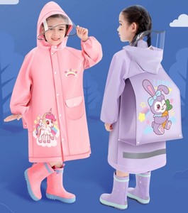 <span class=keywords><strong>Veste</strong></span> de <span class=keywords><strong>pluie</strong></span> EVA rose imperméable léger style long pour garçons filles activités de plein air imperméable vente en gros - Product Image 3