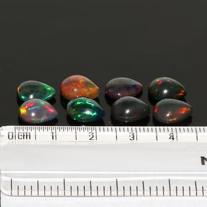 YASHEE Ópalo Negro Natural Corte Pera 10x8 MM Piedra Preciosa Etíope Para Fabricación de Joyas Piedras Sueltas Multicolor - Product Image 4